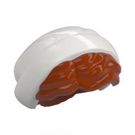 Деталь LEGO Hair Short with White Bonnet pattern, Темно-оранжевый