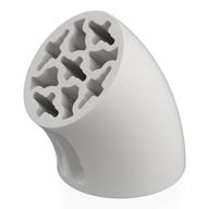 Деталь LEGO Brick Round 3 x 3 D. Tube with 45° Elbow and Axle Holes (Crossholes) at Each End, Белый