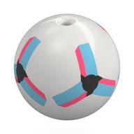Деталь LEGO Minifig Head Special, Sphere with Football, Dark Pink/Dark Azure/Black Markings print, Белый