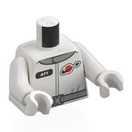 Деталь LEGO Torso, White Arms and Hands with print, Белый