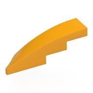 Деталь LEGO Скос изогнутый 1 x 4, с выемкой под штырёк справа, Ярко-светло-оранжевый