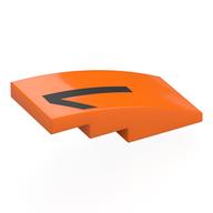 Brick Curved 4 x 2 No Studs with Black '1' print