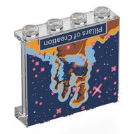 Деталь LEGO Panel 1 x 4 x 3 [Side Supports / Hollow Studs] with 'Pillars of Creation' Print, Прозрачный бесцветный