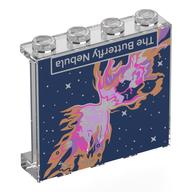 Деталь LEGO Panel 1 x 4 x 3 [Side Supports / Hollow Studs] with 'The Butterfly Nebula' Print, Прозрачный бесцветный