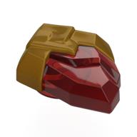 Деталь LEGO Rock, Jewel in Pearl Gold Holder pattern, Прозрачный красный