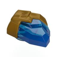 Деталь LEGO Rock, Jewel in Pearl Gold Holder pattern, Прозрачный темно-синий