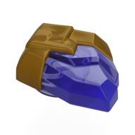 Деталь LEGO Rock, Jewel in Pearl Gold Holder pattern, Прозрачный фиолетовый