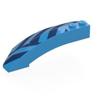 Деталь LEGO Brick Wedged, Curved 8 x 3 x 2 Open Right with Dark Blue Shapes print, Темно-лазурный
