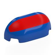 Деталь LEGO Brick Round, Curved Triple 1 x 3 x 1 with Red Print, Голубой