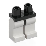 Деталь LEGO Hips and White Legs, Черный