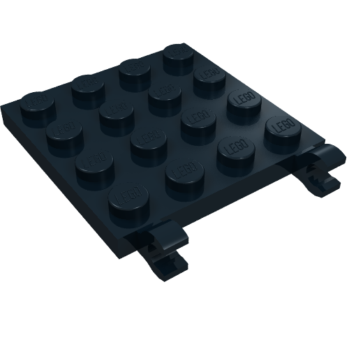 Plate Special 4 x 4 with Clips Horizontal (thick open O clips)