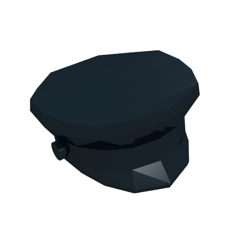 Minifig Police Hat with Gold Badge Print