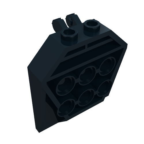 Hinge Panel 1 x 4 x 3 2/3 with 6 holes, 2 studs on top, Locking 2 Fingers