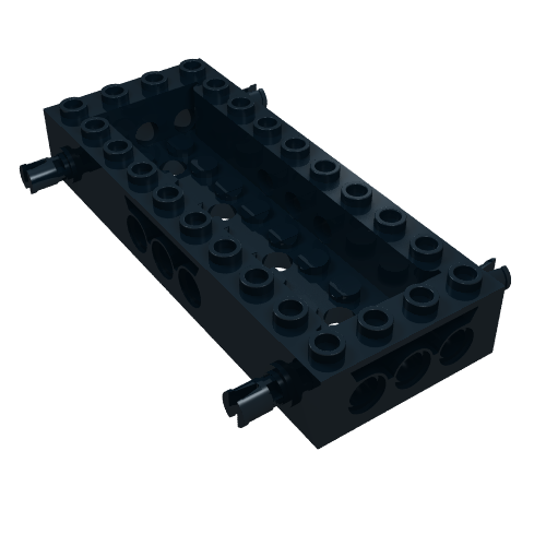 Vehicle Base 4 x 10 x 1 1/3 with 8 x 2 Recessed Center [4 Pins / Technic Holes]