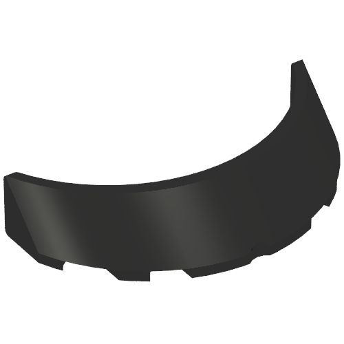 Windscreen 3 x 6 x 1 Curved with Rectangular Stud Holder in Bottom