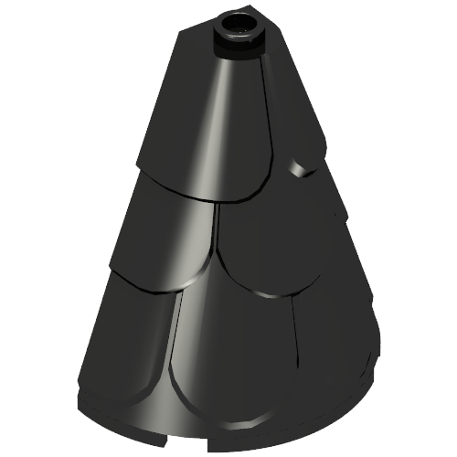 Tower Roof 2 x 4 x 6 Half Cone Shaped with Roof Tiles