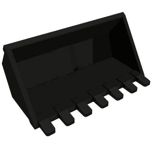 Construction Vehicle Bucket 3 x 6 with Locking 2 Finger Hinge, Reinforced Center