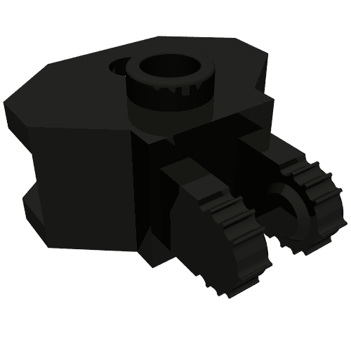 Hinge 1 x 2 Locking with 2 Fingers and Towball Socket, 7 Teeth