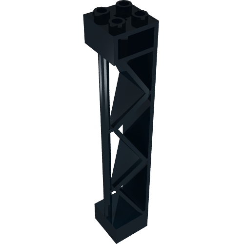 Support 2 x 2 x 10 Girder Triangular Vertical - Type 2 - Open Side Top, 1 Post &amp