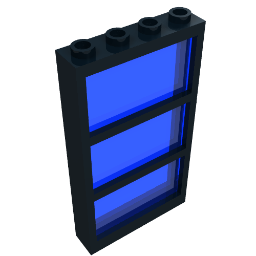 Window 1 x 4 x 6 Frame [3 Panes Fixed Trans-Light Blue Glass]