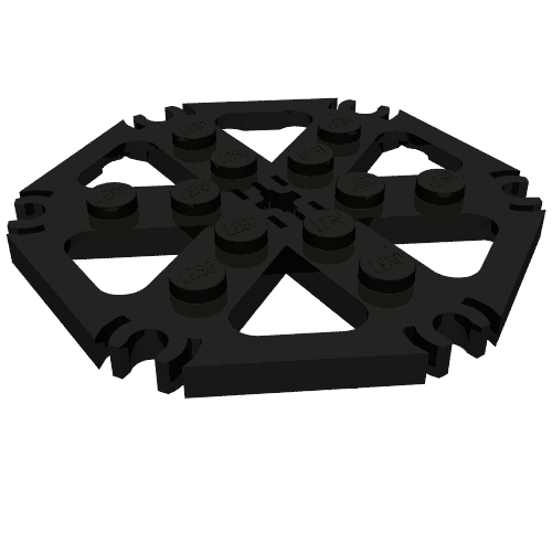 Technic Plate Rotor 6 Blade with Clip Ends Connected [aka Water Wheel] - Solid Studs