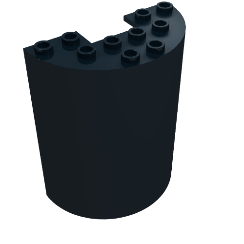 Cylinder Half 3 x 6 x 6 with 1 x 2 Cutout