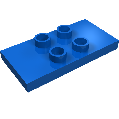 Duplo, Tile, Modified 2 x 4 x 1/3 with 4 Center Studs