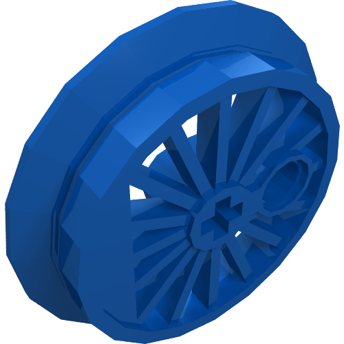 Train Wheel RC Train, Spoked with Technic Axle Hole and Counterweight, 37 mm diameter [Flanged Driver]