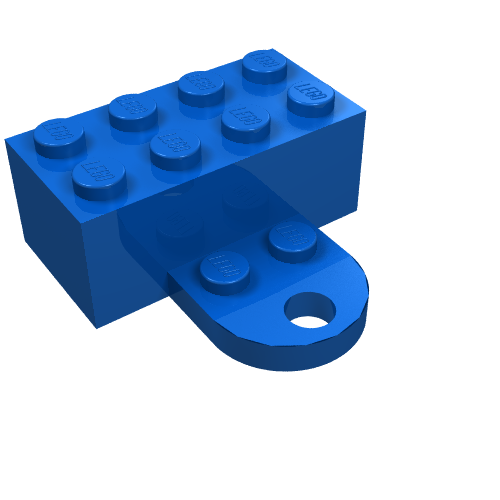 Brick Magnet 2 x 4 with Round Plate 2 x 2