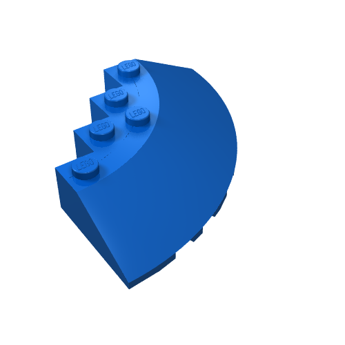 Brick Round Corner 6 x 6 with 33° EdgeSlope and Facet Cutout