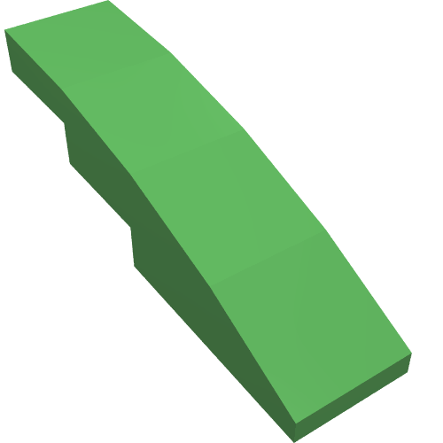 Slope Curved 4 x 1 No Studs [Stud Holder with Symmetric Ridges]