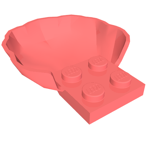 Clam / Scallop Shell with 4 Studs