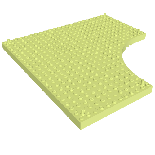 Brick, Modified 24 x 24 without 12 x 12 Quarter Circle, with Peg at each Corner