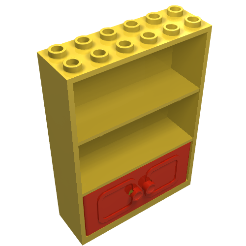 Fabuland Cupboard 2 x 6 x 7 with Red Doors