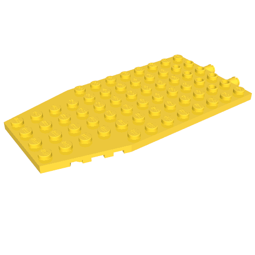 Wedge, Plate 6 x 12 x 1 Cut Corners with 2 Fixed Rotatable Pins [aka 4 Juniors Wing Plate]