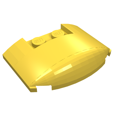 Wedge 3 x 4 x 2/3 Triple Curved Smooth