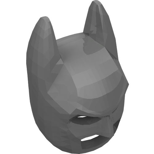 Minifig Batman Mask with Angular Ears and Pronounced Brow