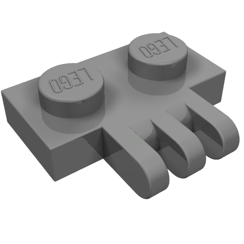 Hinge Plate 1 x 2 with 3 Fingers On Side