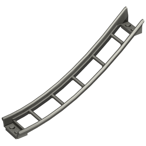 Track Roller Coaster Ramp Large Lower Part, 6 1/3 Bricks Elevation