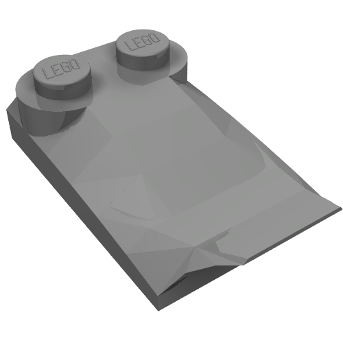 Brick Wedged 2 x 3 x 2/3 Two Studs, Wing End