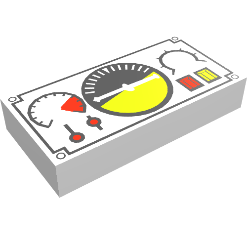 Tile  1 x  2 with Avionics Black and Green Print