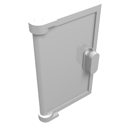 Door 1 x 2 x 3 with Vertical Handle, New Mold for Tabless Frames