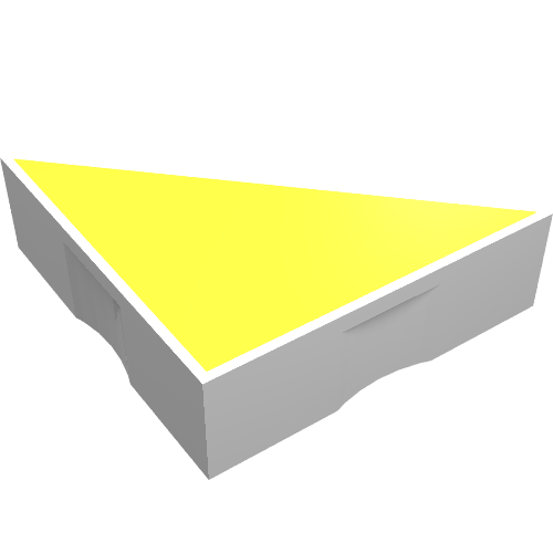 Duplo Tile 2 x 2 with Shape Yellow Right Triangle Print