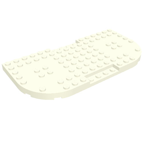 Brick Special 8 x 16 x 2/3, Two Rounded Corners, Reduced Stud Sections