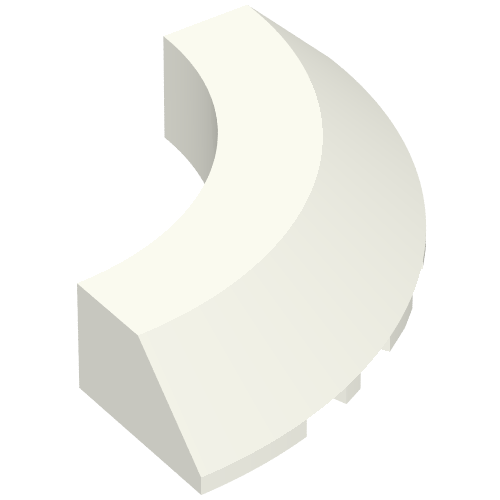 Brick Round Corner 5 x 5 x 1 with Bottom Cut Outs [No Studs Flat Top][1/4 Arch]