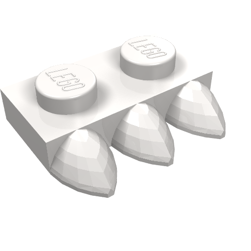 Plate Special 1 x 2 with Three Teeth [Tri-Tooth]