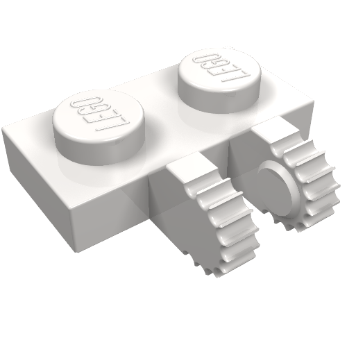 Hinge Plate 1 x 2 Locking with 2 Fingers on Side