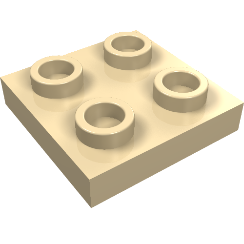 Plate Special 2 x  2 with Hole and Complete Underside Rib