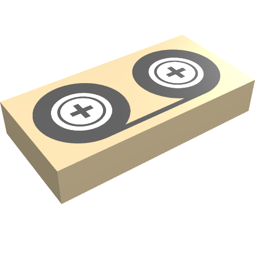 Tile 1 x 2 with Video Tape and Reels Print