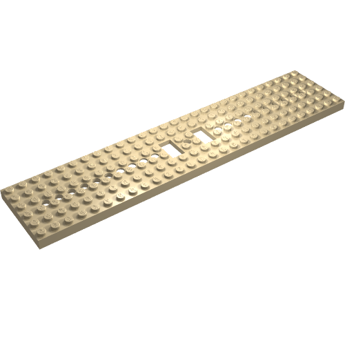Train Base 6 x 28  with Two 1 x 2 Cutouts [3 Round Holes Each End]